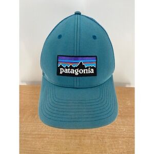 Patagonia Trucker Hat Teal Blue Mesh Cap Embroidered Logo Adjustable